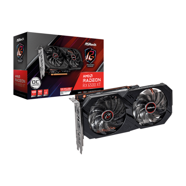 TARJETA DE VIDEO ASROCK RX 6500 XT 4 GB DDR6 PHANTOM GAMING