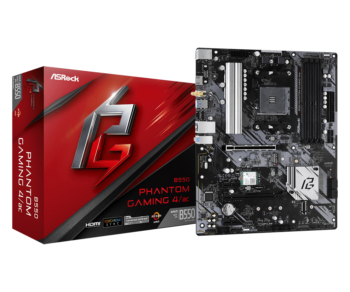 BOARD ASROCK B550 PHANTOM GAMING 4 AC WIFI AM4 (A V R) RYZEN 3RA