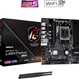 BOARD ASROCK B650M PG LIGHTNING WIFI AM5 DDR5 RYZEN AMD 7000