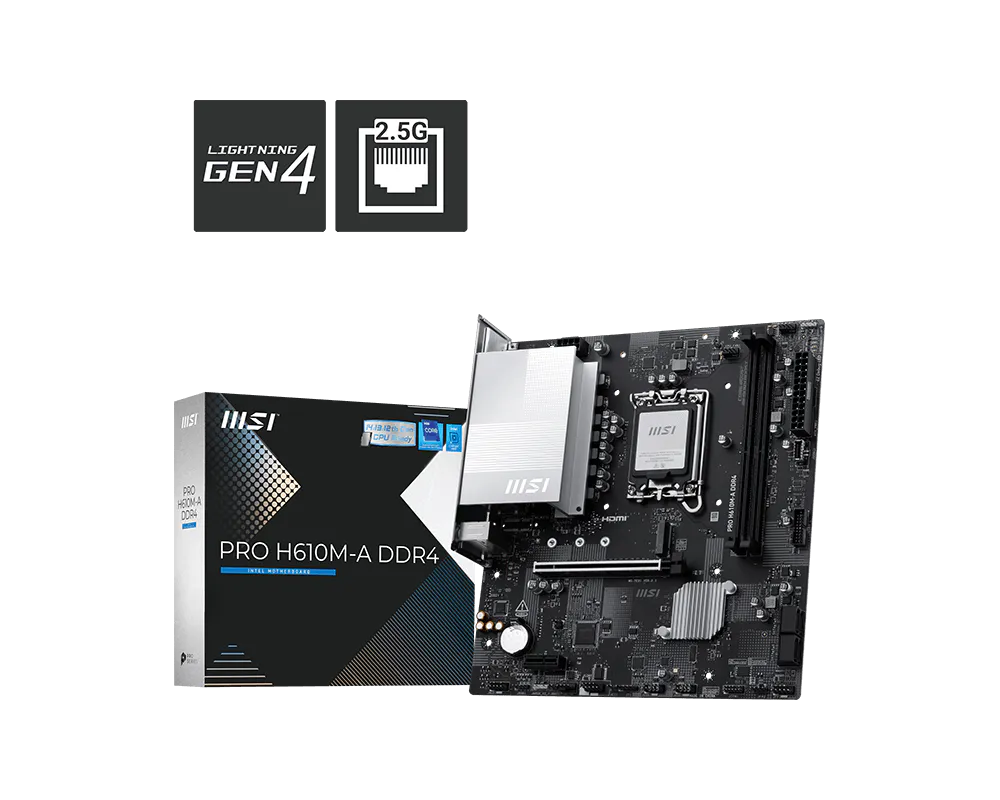 BOARD MSI PRO H610M - A DDR4 (A V R) LGA 1700 12TH 13TH 14TH