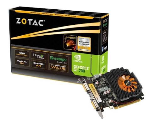 TARJETA DE VIDEO ZOTAC GT 730 4GB DDR3 LP