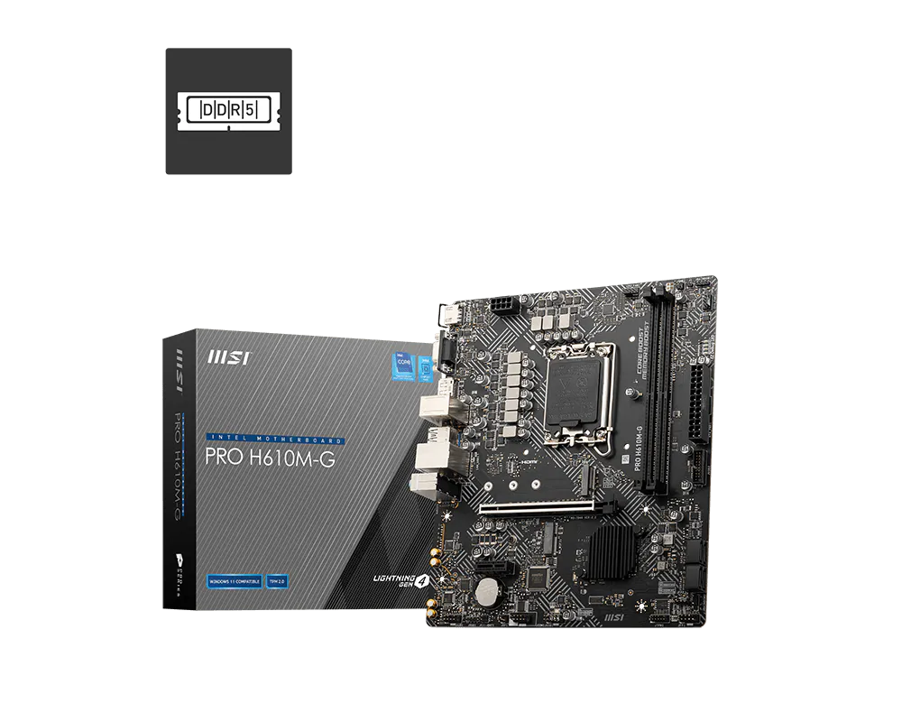 BOARD MSI PRO H610M - G DDR5 (A V R) LGA 1700 12TH 13TH 14TH