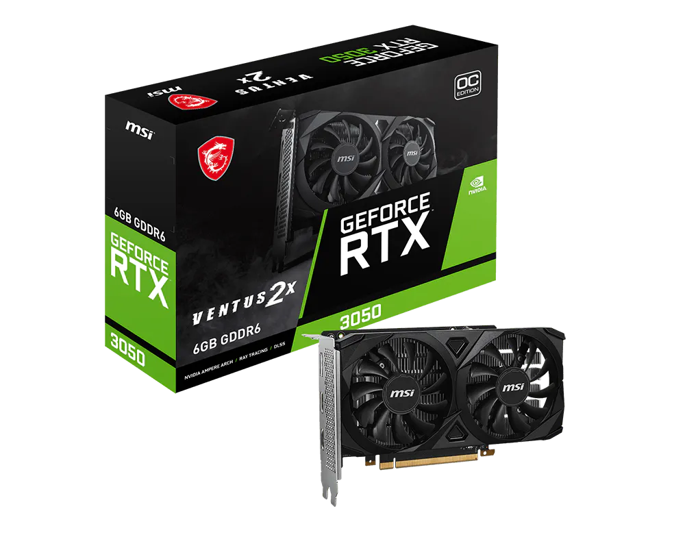 TARJETA DE VIDEO MSI RTX 3050 6 GB VENTUS 2X OC LOW PROFILE