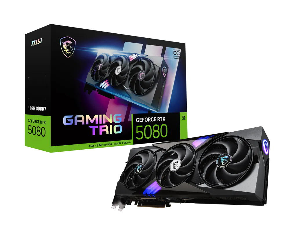 TARJETA DE VIDEO MSI RTX 5080 16GB GAMING TRIO OC GDDR6