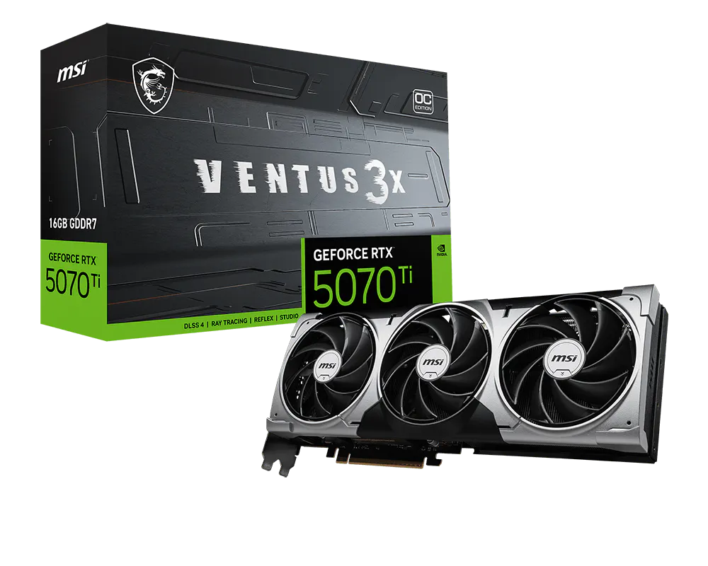 TARJETA DE VIDEO MSI RTX 5070 TI 16 GB VENTUS 3X OC DDR7